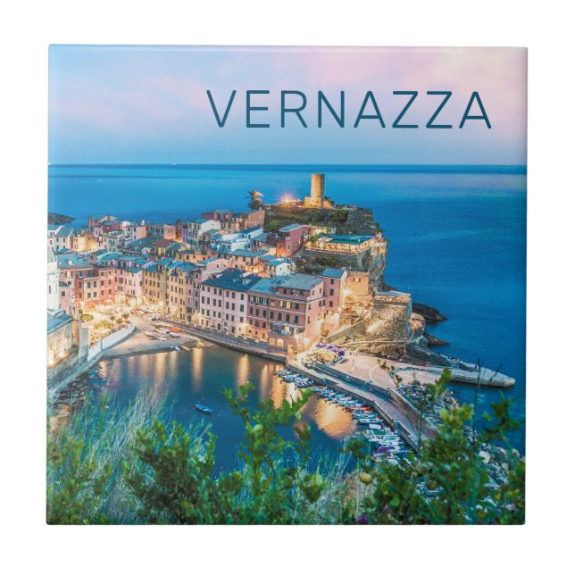 Azulejo De Cerâmica Vernazza Cinque Terre La Spezia Itália Panorama (Frente)