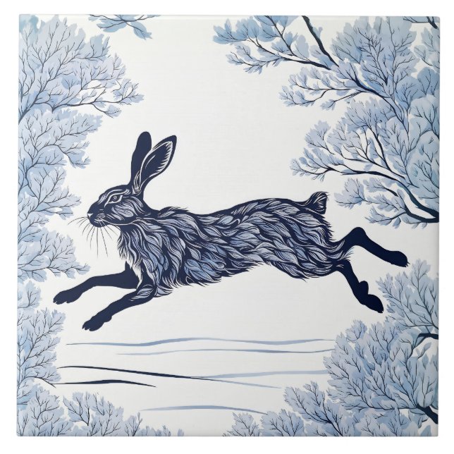 Azulejo De Cerâmica Versão Estendida da Serenidade de Neve. (Frente)