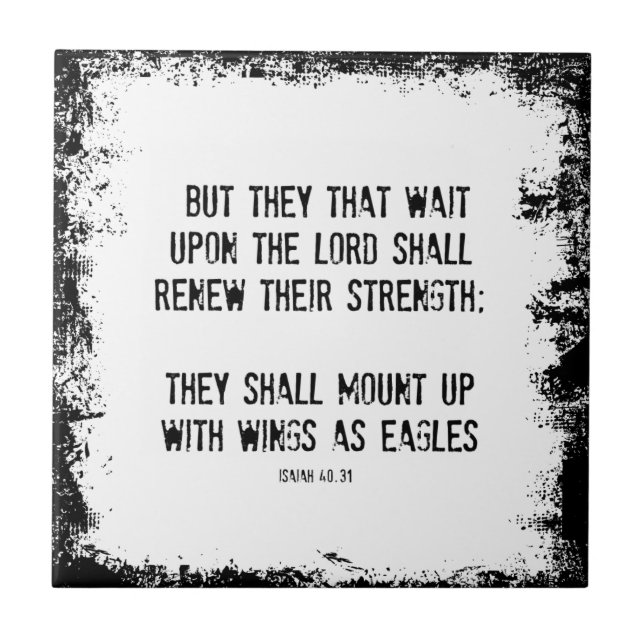 Azulejo De Cerâmica Verso da bíblia: Asas como Águias (Frente)