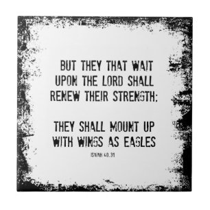 Azulejo De Cerâmica Verso da bíblia: Asas como Eagles