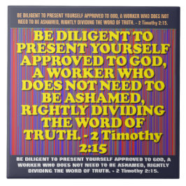 Azulejo De Cerâmica Verso da bíblia de 2 2:15 de Timothy.