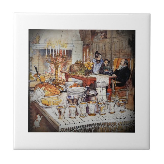 Azulejo De Cerâmica Véspera de Natal Julaftonen (Frente)