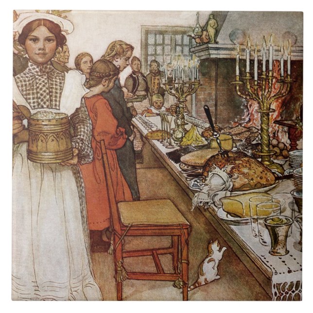 Azulejo De Cerâmica Véspera de Natal Julaftonen (Frente)