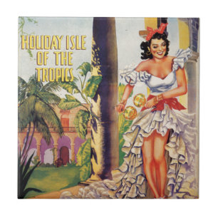 Azulejo De Cerâmica Viagem cubano dos trópicos da comissão do turist