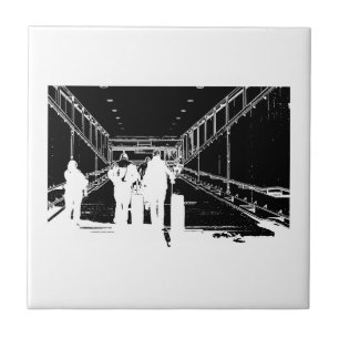 Azulejo De Cerâmica Viagem do aeroporto de desenho do minimalismo