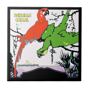 Azulejo De Cerâmica Viagem do Canal do Panamá Vintage