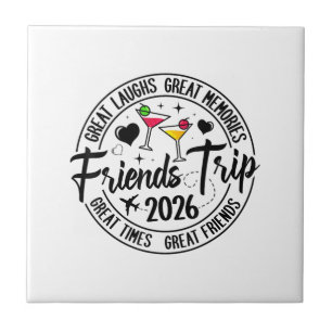 Azulejo De Cerâmica Viagem Férias 2026 Amigos Grupo Correspondente