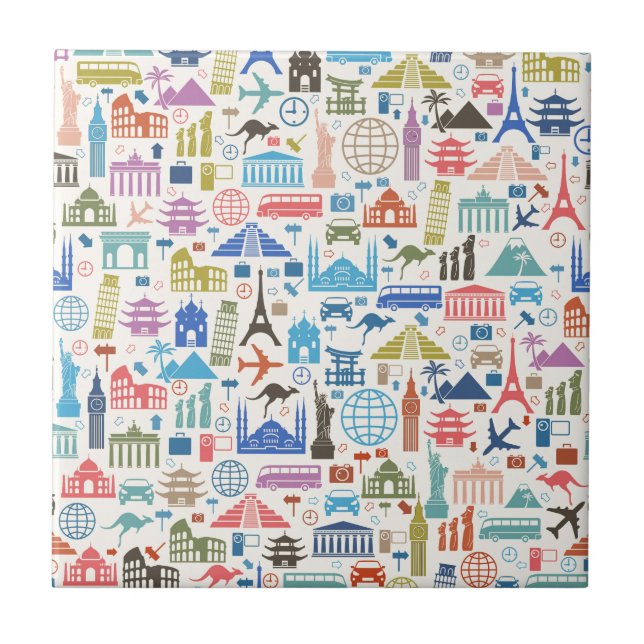 Azulejo De Cerâmica viagem mundial (Frente)