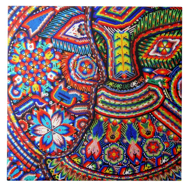 Azulejo De Cerâmica Viagem tribal maia mexicano de Boho da arte de (Frente)