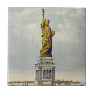 Azulejo De Cerâmica Viagem Vintage Statue of Liberty New York