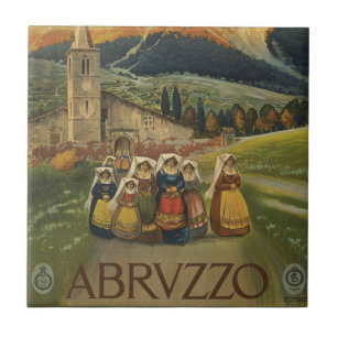 Azulejo De Cerâmica Viagens vintage Para Abruzzo, Itália.