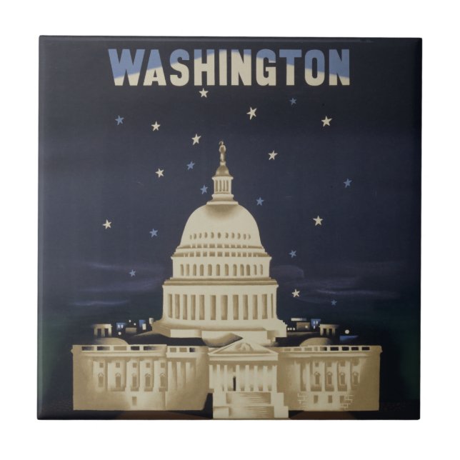 Azulejo De Cerâmica Viagens vintage Para American Airlines (Frente)