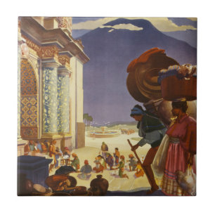 Azulejo De Cerâmica Viagens vintage Para Guatemala