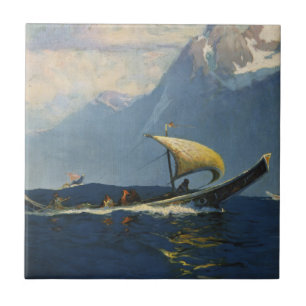 Azulejo De Cerâmica Viagens vintage Para O Norte Do Alasca Do Pacífico