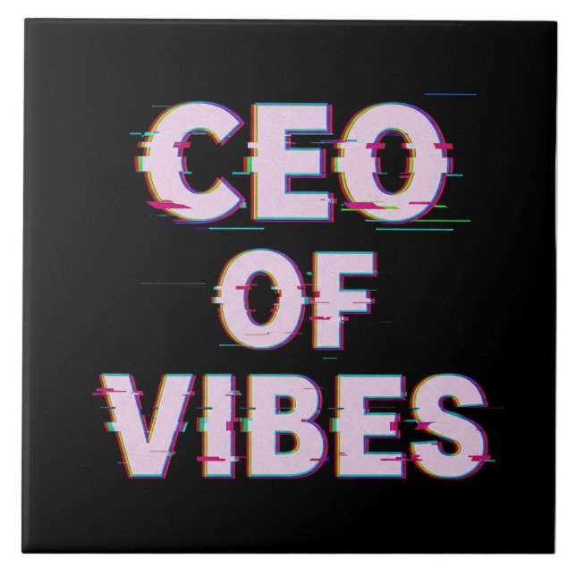 Azulejo De Cerâmica VIBE CEO PROTOCOL - Reality Glitch (Instant Aura U (Frente)