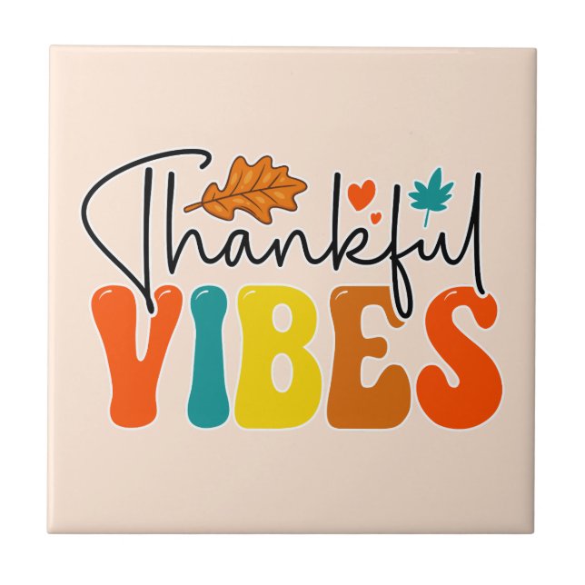 Azulejo De Cerâmica Víblias agradecidas caem no outono, Ação de Graças (Frente)