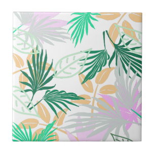 Azulejo De Cerâmica Víblias Tropicais Deixam Plantas
