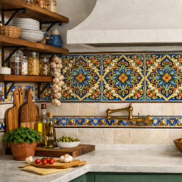 Azulejo De Cerâmica Vibrante Mediterrâneo