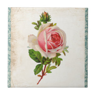 Azulejo De Cerâmica Victorian cor-de-rosa e damasco