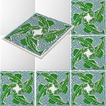 Azulejo De Cerâmica Victorian Era Art Nouveau Quatro Padrões De Peixes<br><div class="desc">Este é um design de padrão-impressão de melhorado digitalmente derivado de um antigo Nouveau de arte da era vitoriana ou design de peixes do estilo artes e artesanatos de Maurice Pillard Verneuil. Você pode personalizar a cor de fundo.</div>
