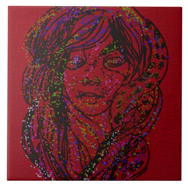 Azulejo De Cerâmica Victorian Era Dreamer Girl Ceramic Tile (Frente)