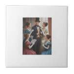 Azulejo De Cerâmica Victorian gentleman with ladies<br><div class="desc">Elegant oil painting of a victorian group on ceramic</div>