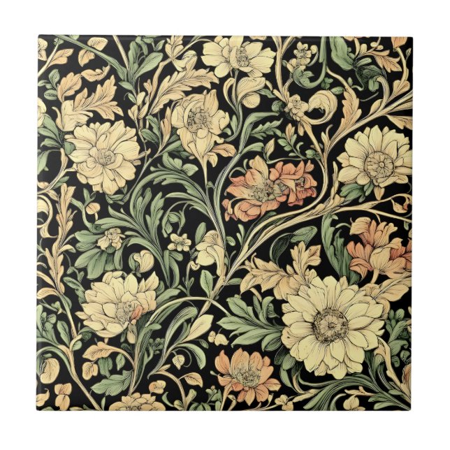 Azulejo De Cerâmica Victorian-style floral pattern  (Frente)