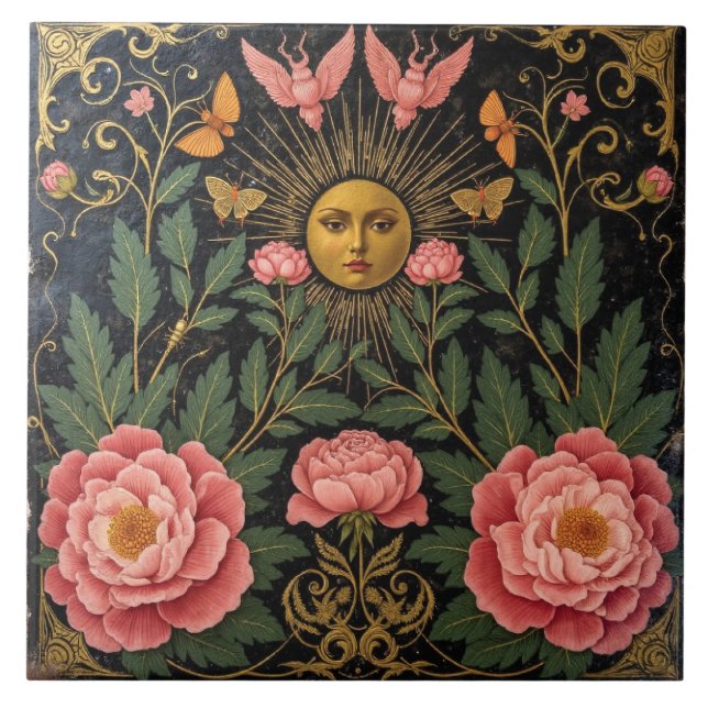 Azulejo De Cerâmica Victorian Sun Maiden (Frente)