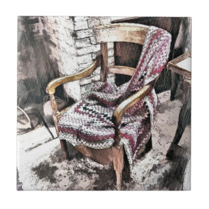 AZULEJO DE CERÂMICA  VICTORIANA FIRESIDE CHAIR