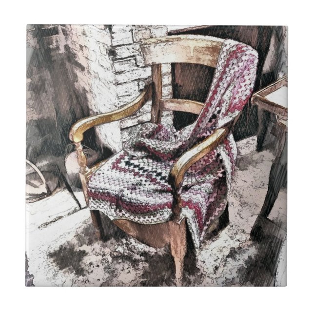 AZULEJO DE CERÂMICA  VICTORIANA FIRESIDE CHAIR (Frente)