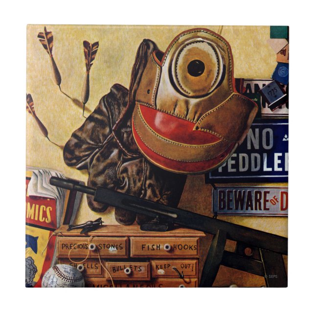 Azulejo De Cerâmica Vida Contínua dos Brinquedos para Meninos (Frente)