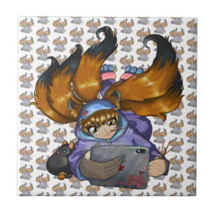 Azulejo De Cerâmica Vida de Kitsune