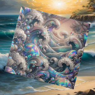 Azulejo De Cerâmica Vida de Luxo à Beira-Mar   Ondas do Oceano do Reci