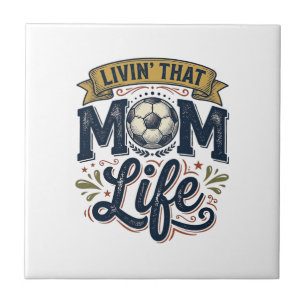Azulejo De Cerâmica Vida de Mãe de Futebol Camisa de Desenho de Gravur