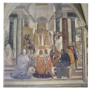Azulejo De Cerâmica Vida de St. Benedict (fresco) (detalhe)
