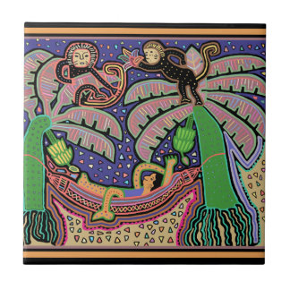 Azulejo De Cerâmica Vida na Ilha Tropical