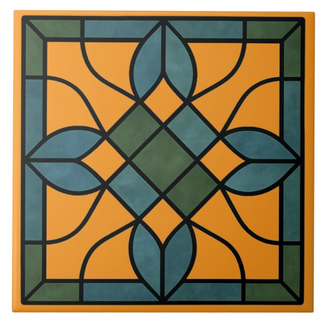 Azulejo De Cerâmica Vidro Decorativo Elegante (Frente)