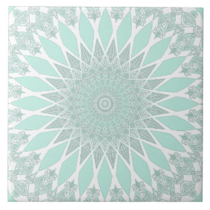 Azulejo De Cerâmica Vidro do Mar Verde Tristystyles Mandala