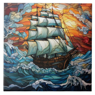 Azulejo De Cerâmica Vidro Pintado