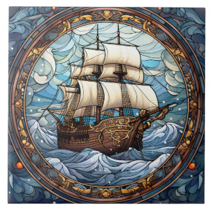 Azulejo De Cerâmica Vidro Pintado