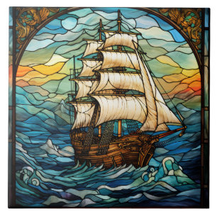 Azulejo De Cerâmica Vidro Pintado