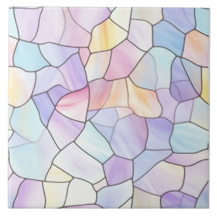 Azulejo De Cerâmica Vidro Pintado Pastel