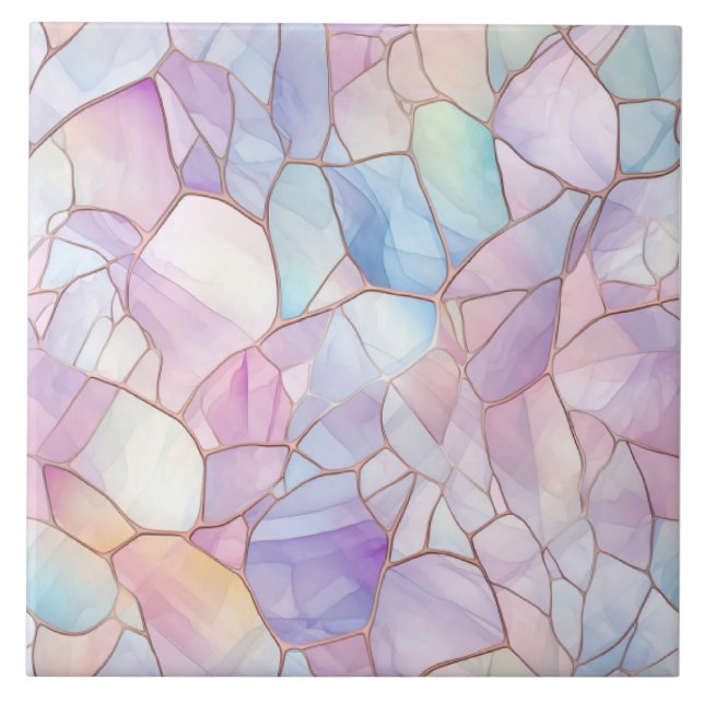 Azulejo De Cerâmica Vidro Pintado Pastel (Frente)
