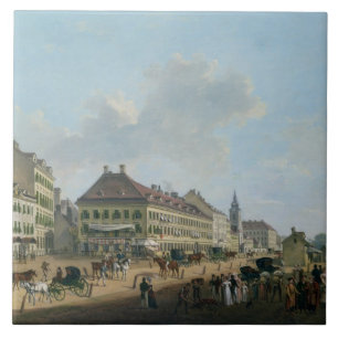 Azulejo De Cerâmica Viena, o passeio, 1824 (óleo em canvas)