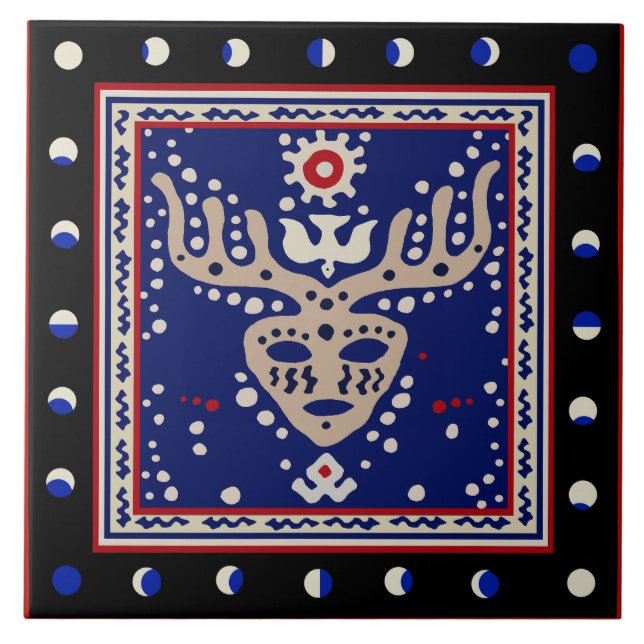 Azulejo De Cerâmica Viking Celestial Shaman Ceramic Tile (Frente)