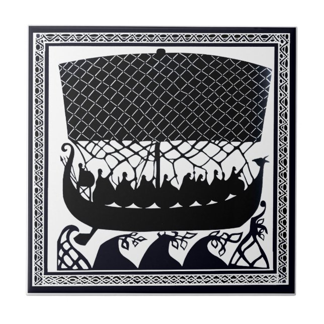 Azulejo De Cerâmica Viking Trip to Paradise (Frente)