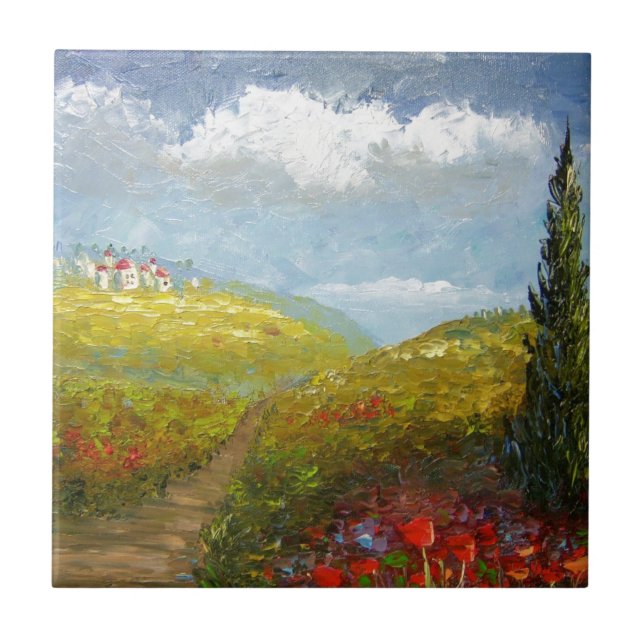 Azulejo De Cerâmica Vila do italiano de Toscânia (Frente)