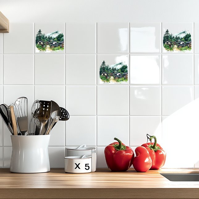 Azulejo De Cerâmica Vila Japonesa (Criador carregado)