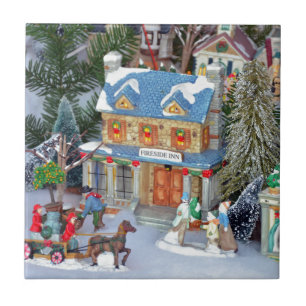 Azulejo De Cerâmica Vila Miniatura de Natal