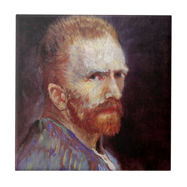 Azulejo De Cerâmica Vincent Van Gogh - 1887 Autoretrato Pintura (Frente)